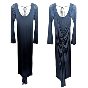Saints And Secrets Black Backless Long Sleeve Dress Medium NWT NEW!
